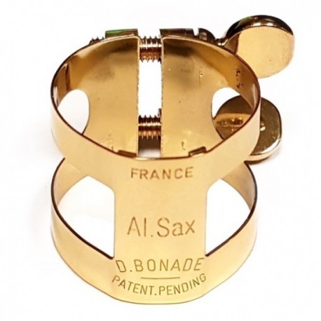 Abrazadera BONADE Gold Lacquered invertida para saxofón alto