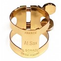 Abrazadera BONADE Gold Lacquered invertida para saxofón alto