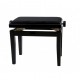 Banqueta de Piano Deluxe Negro Brillante Tapizado negro