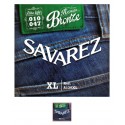Juego de cuerdas para guitarra acústica savarez a130xl de bronce, 010' - 047'
