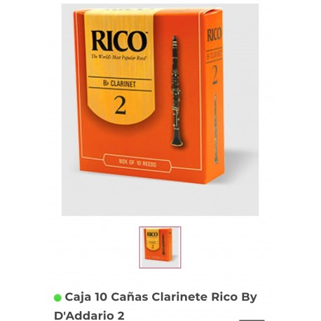 Caja 10 Cañas Clarinete Rico 2 By D'Addario 