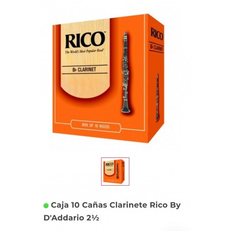 Caja 10 Cañas Clarinete Rico 2 1/2 By D'Addario 