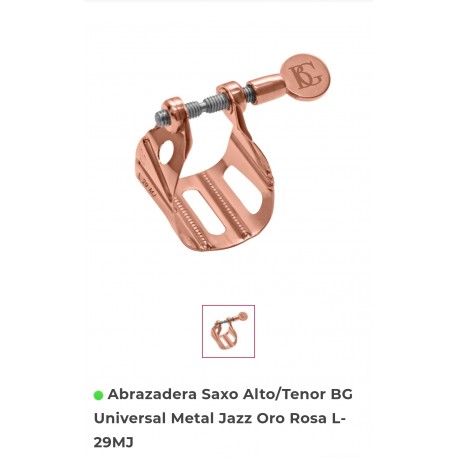 Abrazadera Saxo Alto/Tenor BG Universal Metal Jazz Oro Rosa L-29MJ