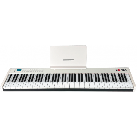 PIANO DE ESCENARIO PORTABLE CON BATERIA RECARGABLE BLANCO EK EKT88WH