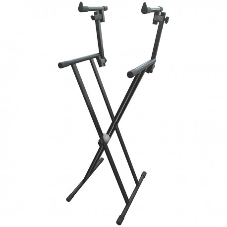 SOPORTE CON PERFIL DOBLE DE DOS ALTURAS PARA DOS TECLADOS CON SISTEMA DE SEGURIDAD