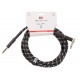 CABLE EK AUDIO PARA GUITARRA JACK - JACK RECTO - ACODADO TELA TRENZADA DE 3 M