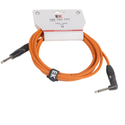 CABLE EK AUDIO PARA GUITARRA JACK RECTO-ACODADO 3M NARANJA